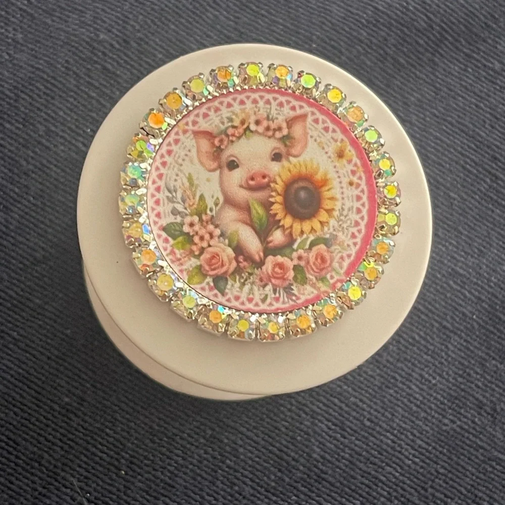 Cute Piglet phone accessory with Floral Design